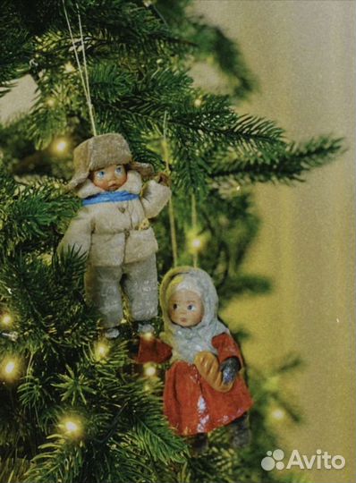 Ватные елочные игрушки новые