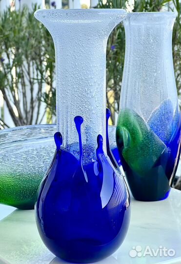 Ваза Чехословакия Цветное стекло