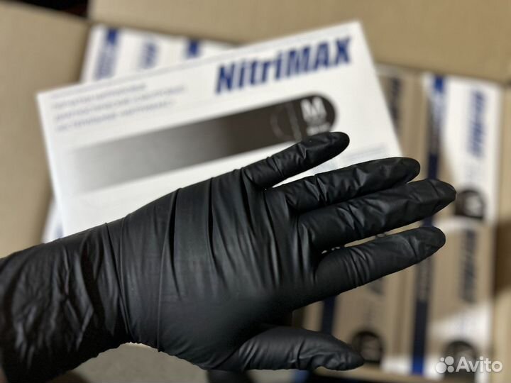 Перчатки нитриловые черные archdale nitrimax