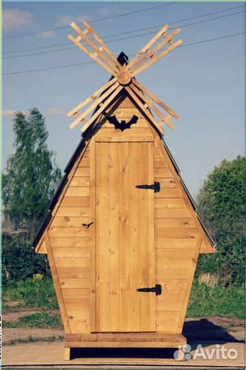 Дачный туалет деревянный прямоугольник KTX