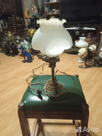 Лампа настольная старинная латунь