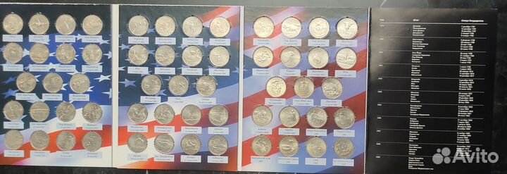 25 центов США Штаты и Территории 56 шт альбом