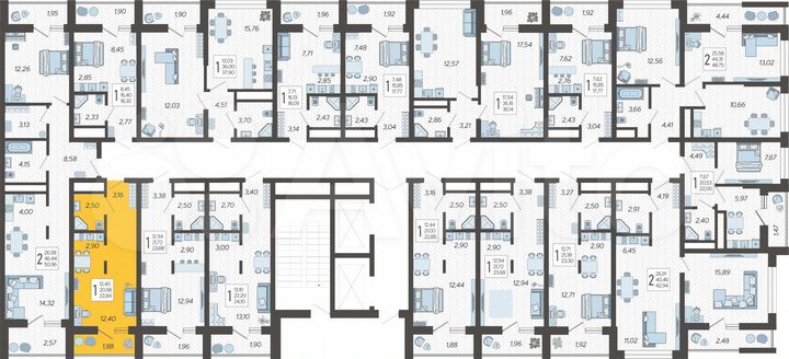 Квартира-студия, 22,8 м², 14/19 эт.