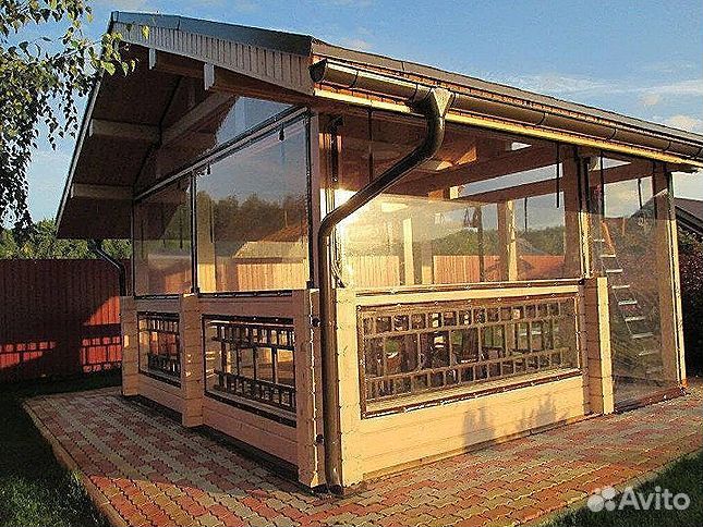 Мягкие окна для веранды террасы, беседки, под ключ