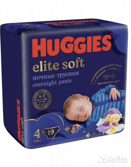 Huggies elite soft 4 трусики ночные
