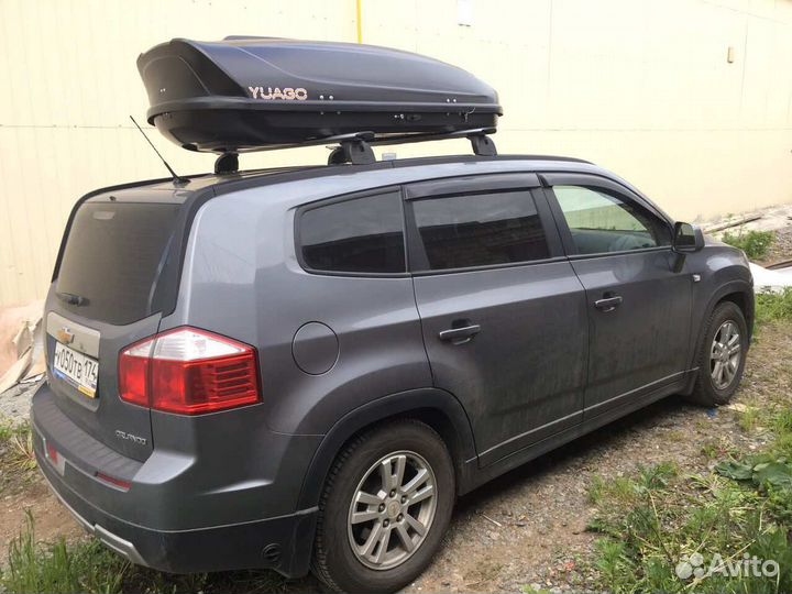 Автобокс багажник на крышу Chevrolet Orlando черны