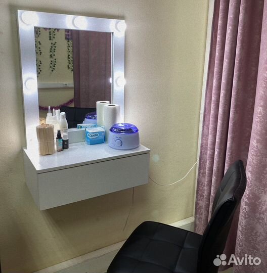 Гримерное зеркало с лампочками