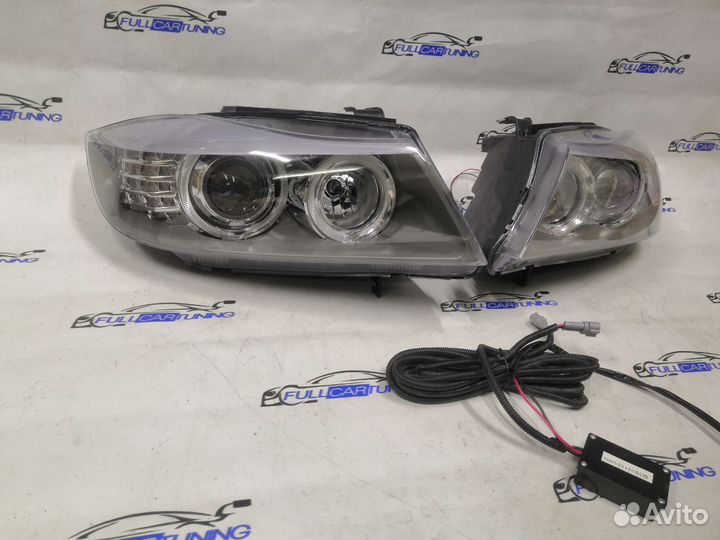 BMW E90 05-09 с галогена на LED angel eyes