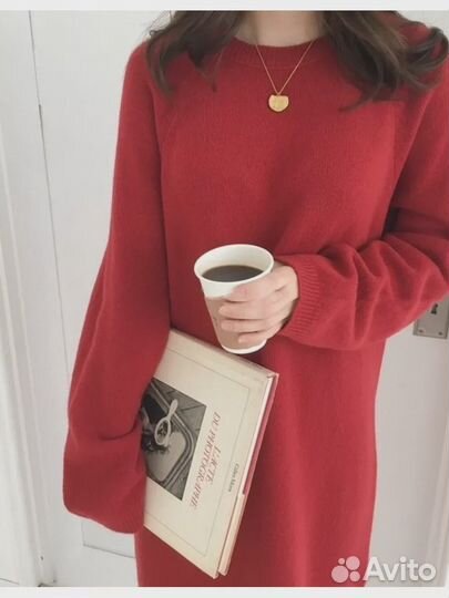 Новое тёплое вязаное платье (42-44)