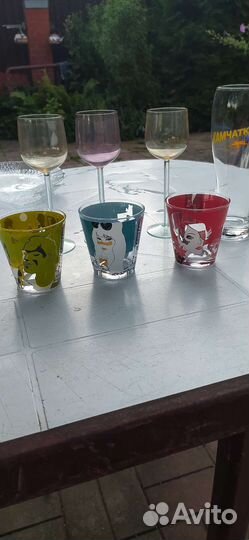 Стекло 3 фужера и 3 стакана