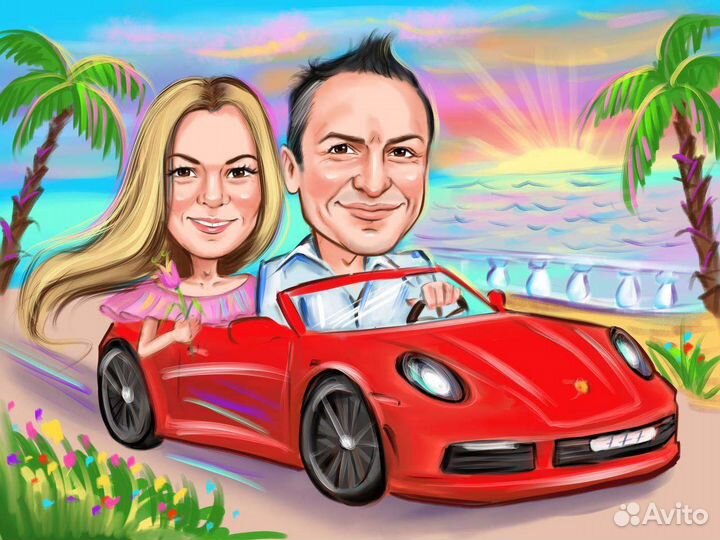 Шаржи на заказ по фото, цифровой