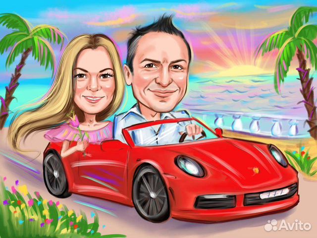 Шаржи на заказ по фото, цифровой