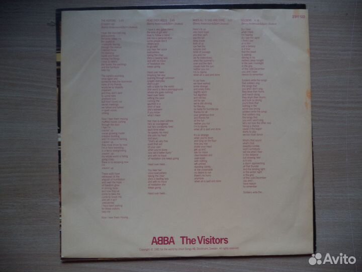Abba – Visitors LP(Винил)