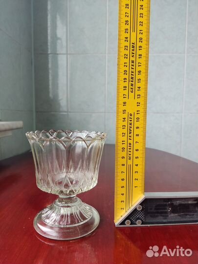 Вазочка,60 годы, толстостенное стекло СССР