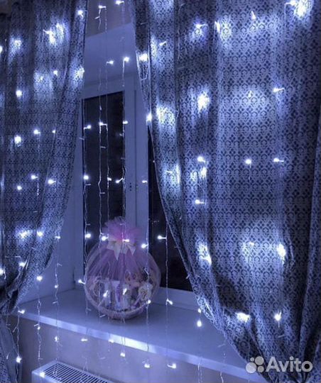 Гирлянда занавес штора