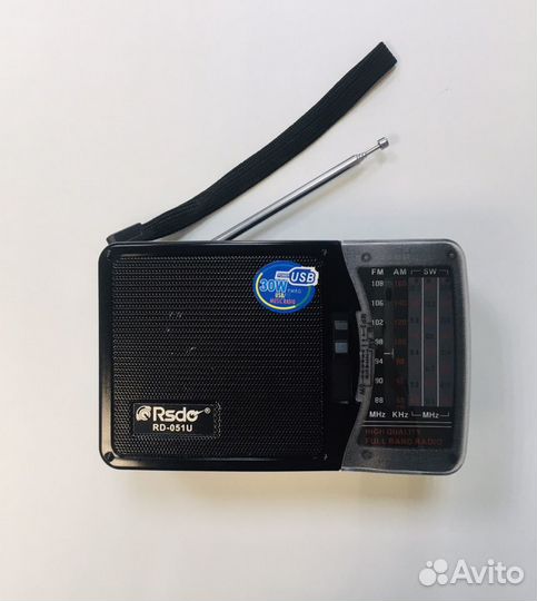 Радиоприемник-051 2xD, аккумулятор\ флешка\ AUX