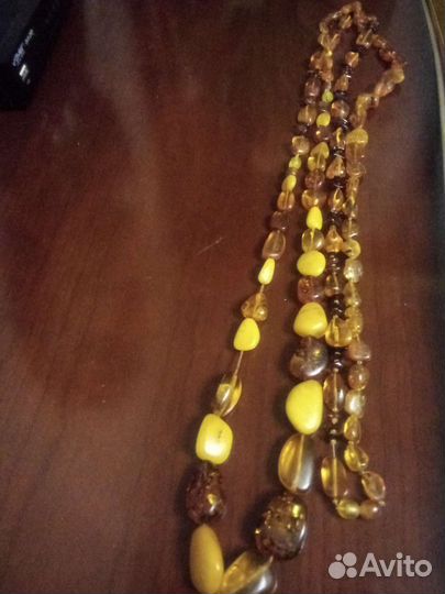 Янтарь. Нефрит. Аметист. Чароит.Бусы винтаж