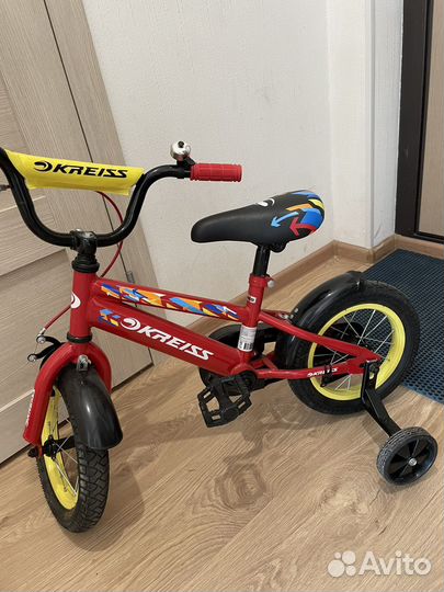 Велосипед детский Kreiss 12 двухколесный +2 колеса