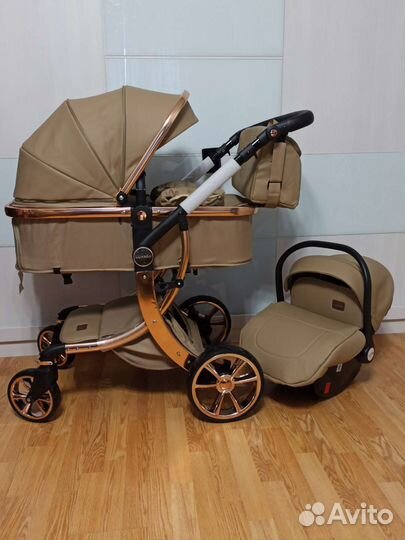 Коляска 3 в 1 luxmom-dalux 608 новая экокожа