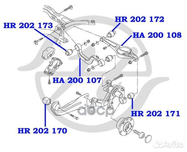Сайлентблок рычага подвески HR202172 Hanse