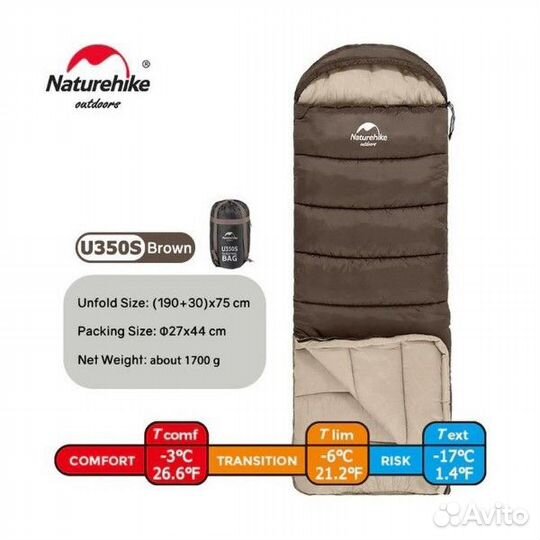 Спальный мешок Naturehike U350S (Правый)