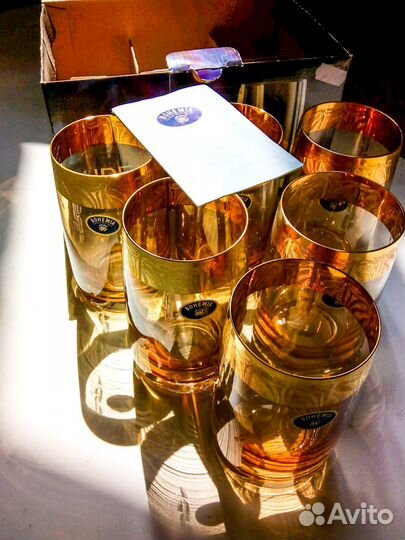 Бокалы виски Bohemia Чехи оригинал в золоте новые