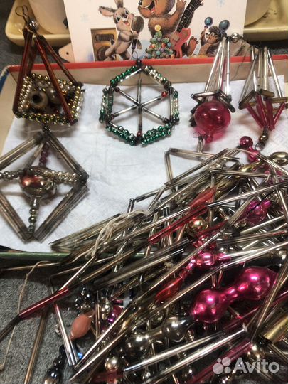 Ёлочные игрушки СССР стеклярус