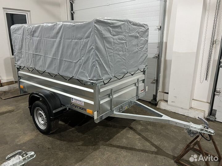 Прицеп оцинк 2.10х1.35 борт 480, тент 750 Спутник