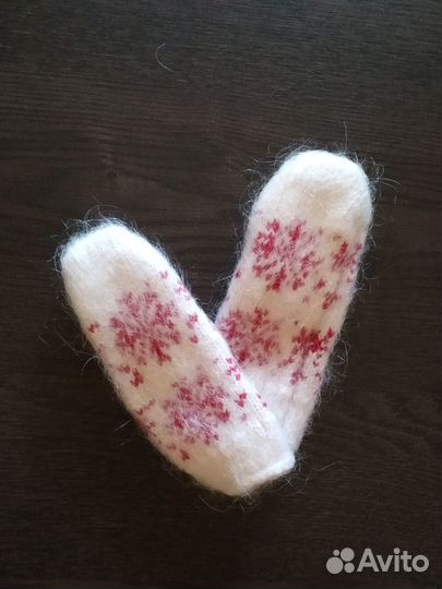 Варежки детские зимние шерстяные очень теплые