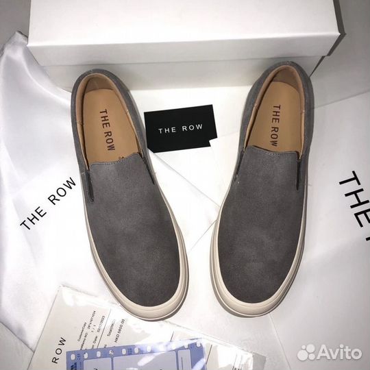 Слипоны The row Натуральная замша серые 38