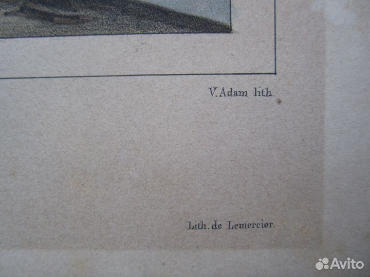 Старинная цветная литография гравюра Тифлис 19 век