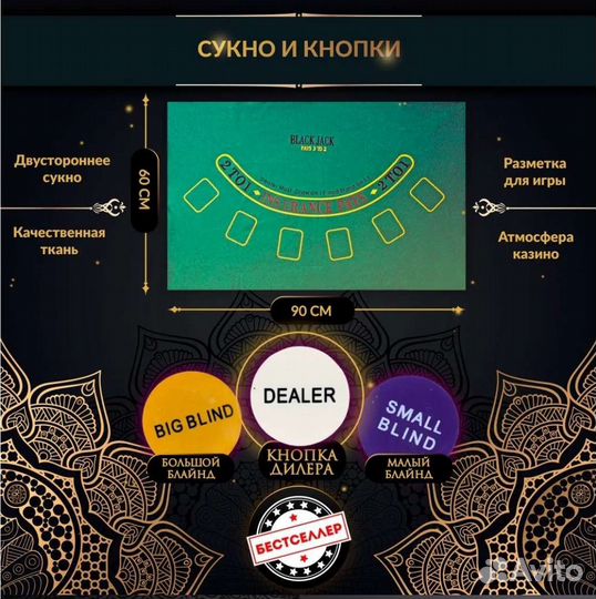 Покерный набор Texas Holdem Poker 200 фишек