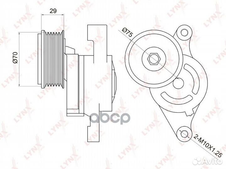 Натяжитель поликл. ремня с роликом PT-3025 lynx