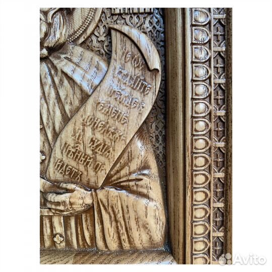 Икона Преподобного Виталия из массива ясеня