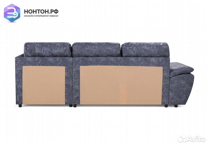 Диван угловой дельфин Риттэр графит / серый