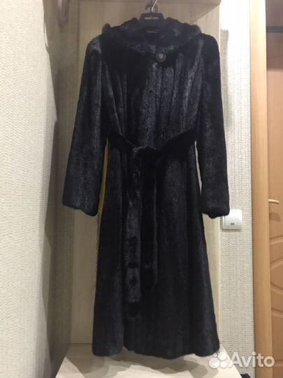 Шуба норковая с капюшоном