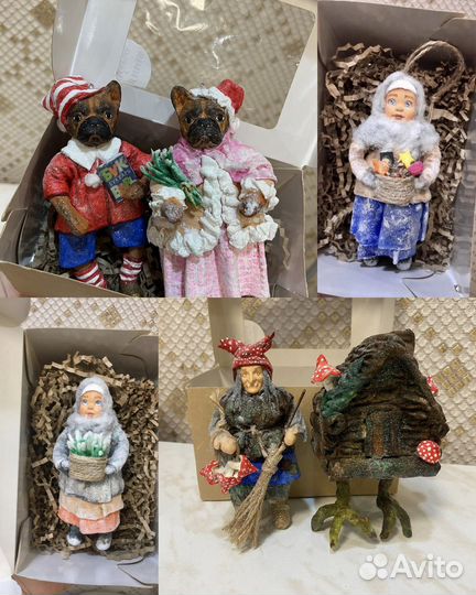 Ватные елочные игрушки