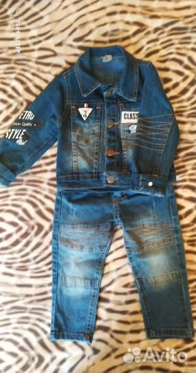 Джинсовый костюм детский 80-86