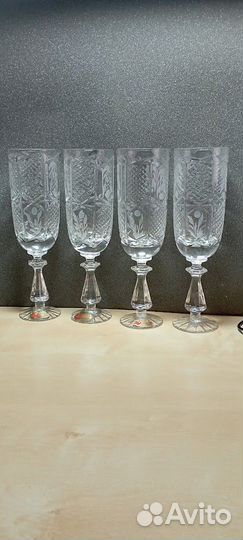 Хрустальные бокалы для шампанского СССР