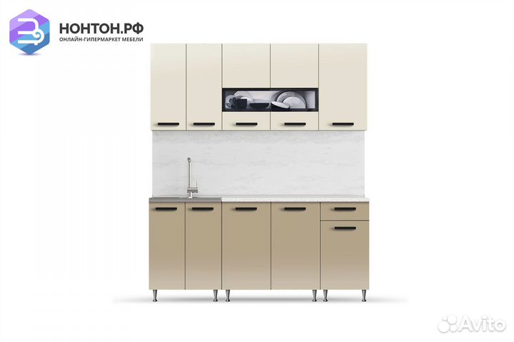 Кухня Рио-2 1.8м бежевый / капучино