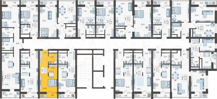 Квартира-студия, 23,7 м², 17/19 эт.