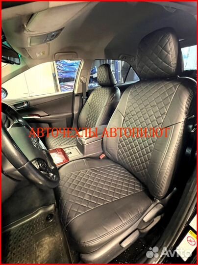 Чехлы Автопилот Toyota Camry v50 из экокожи чёрные