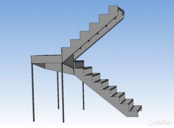 Правильный металлокаркас лестницы в Куеде