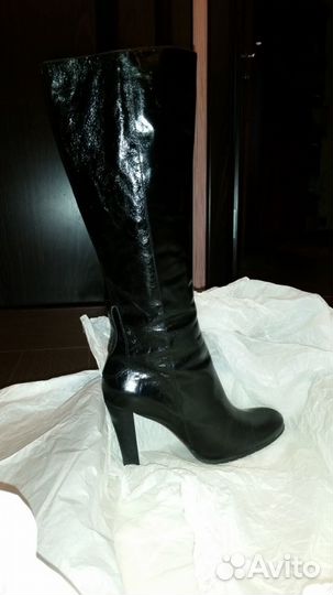 Кожаные зимние сапоги на меху vero cuoio