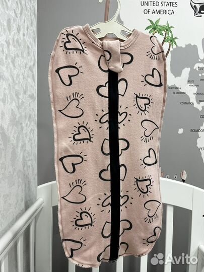 Кокон пеленка с шапочкой, 62 размер