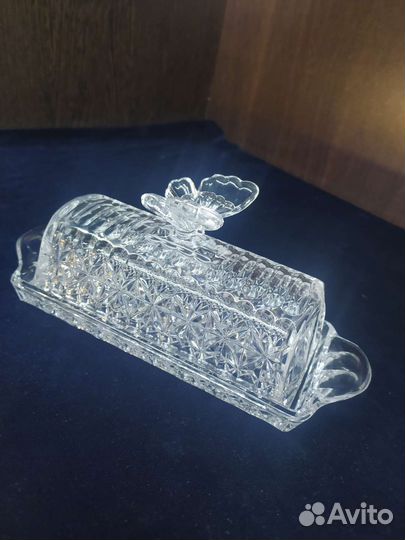 Хрустальная икорница Богемия
