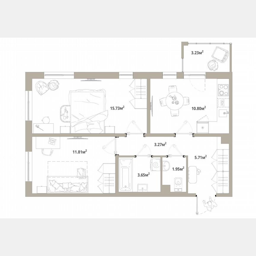 2-к. квартира, 53,9 м², 8/12 эт.