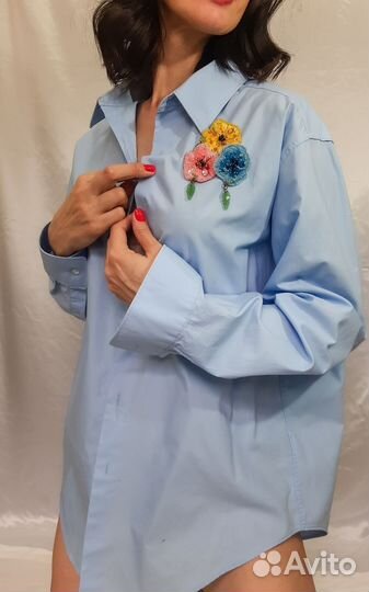 Брошь ручной работы цветок