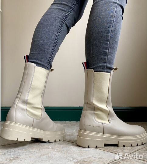 Tommy hilfiger ботинки/челси 37 кожа