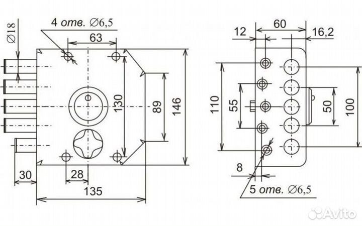 Замок дверной накладной